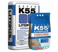 ЛИТОПЛЮС К55, клеевая смесь для укладки плитки и стеклянной мозаики