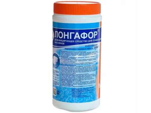 ЛОНГАФОР (банка 1 кг.) (таблетки 200 гр.) медленный хлор, обеззараживание