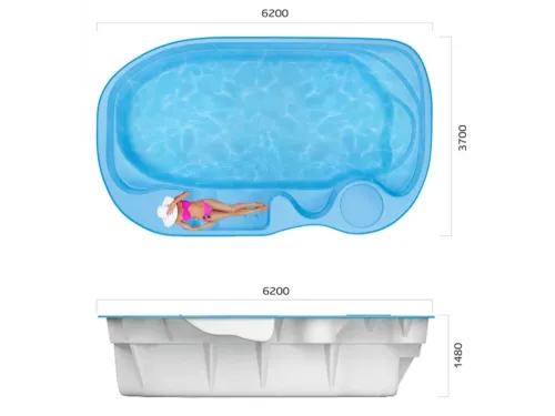 Композитный бассейн Мартиг 6,20*3,70*1,48 м., Франмер