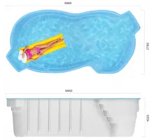 Композитный бассейн Мартиника 5,66*2,76*1,62 м., Франмер