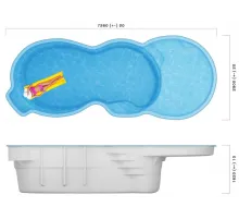 Композитный бассейн Мартиника Атолл 7,26*2,9*1,62 м. Франмер