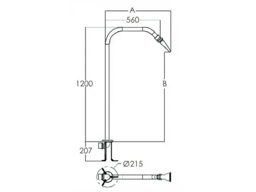 Массажный водопад из нерж. стали Aquaviva EM4401 Fast Spray