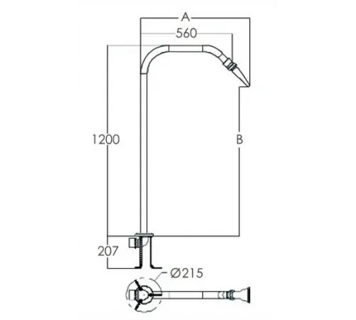 Массажный водопад из нерж. стали Aquaviva EM4401 Fast Spray