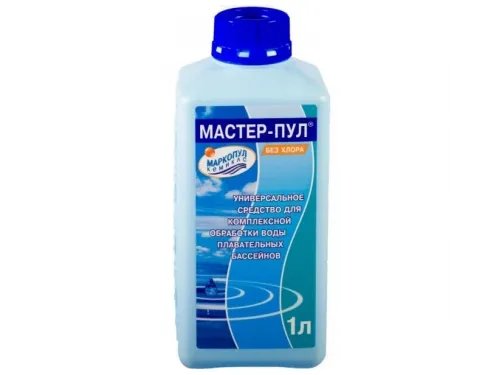 МАСТЕР-ПУЛ (флакон 1 л.) бесхлорное жидкое средство "3 в 1" комплектное обеззараживание
