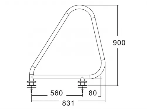 Поручни MP ARA (компл.2 шт.) из нерж. cтали AISI-304 (фланцы)