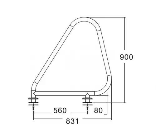 Поручни MP ARA (компл.2 шт.) из нерж. cтали AISI-304 (фланцы)