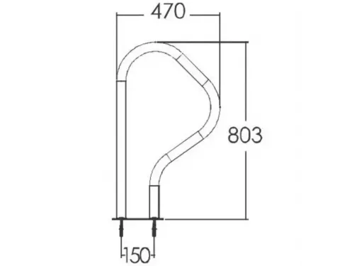 Поручни MP ARB (компл.2 шт.) из нерж. cтали AISI-304 (фланцы)