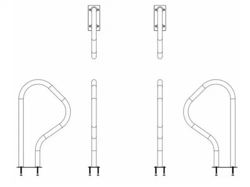 Поручни MP ARB (компл.2 шт.) из нерж. cтали AISI-304 (фланцы)