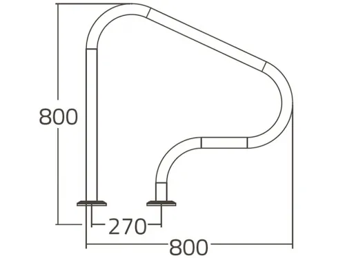 Поручни MP ARP (компл.2 шт.) из нерж. стали AISI-304 (фланцы)