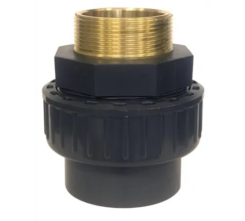 Муфта разъемная ПВХ/латунь д. 63 – 2" ПВХ/латунь EFFAST с наружной резьбой