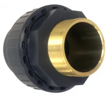 Муфта разъемная ПВХ/латунь д. 50 – 1 1/2" ПВХ/латунь EFFAST с наружной резьбой