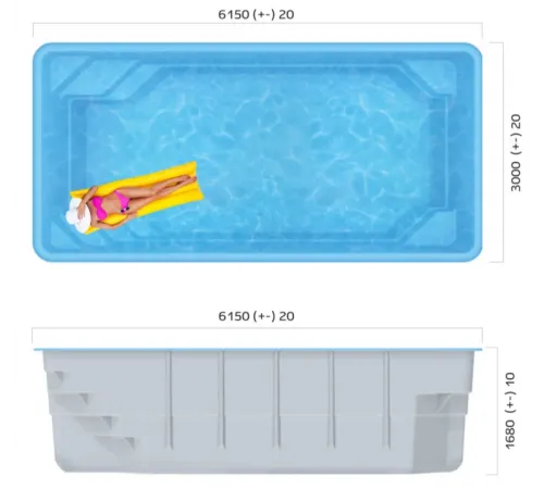 Композитный бассейн Нарвик 6,15*3,0*1,68 м., Франмер