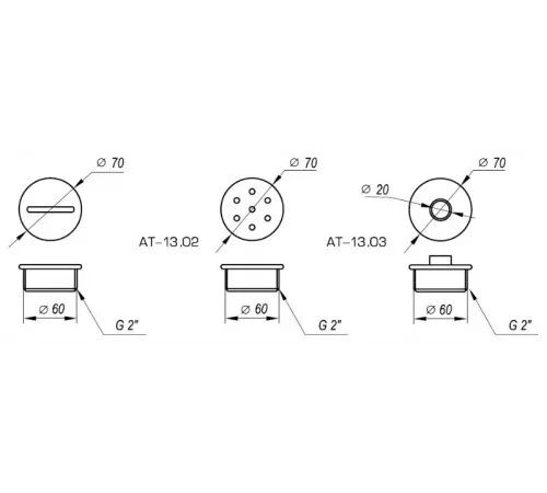 Насадка АТ 13.01.3 СТРУЕВАЯ для водопада КОНСУЛ из нержав. стали AISI-304