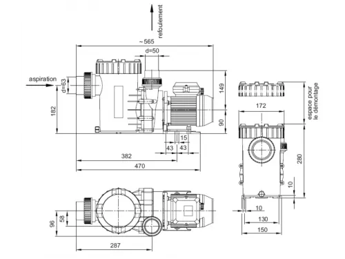 Насос (10 м3/ч, 0.69 кВт/ч, 220В) Aquatechnix Aqua Plus  10