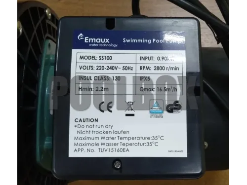 Насос (12 м3/ч, 0.9 кВт/ч, 220В) Emaux SS100 (Opus)