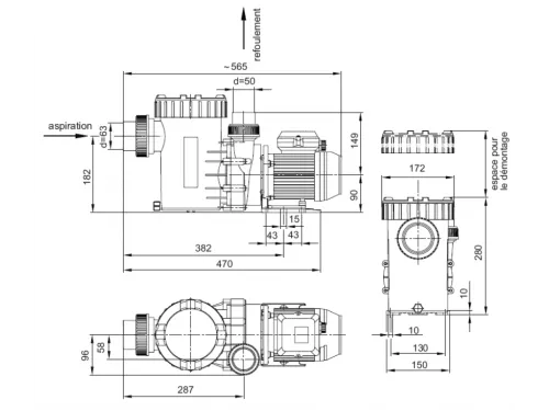 Насос (22 м3/ч, 1.2 кВт/ч, 220В) Aquatechnix Aqua Plus  22