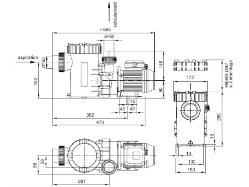 Насос (5 м3/ч, 0.58 кВт/ч, 220В) Aquatechnix Aqua Plus  5