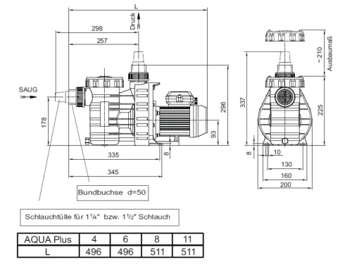 Насос (6 м3/ч, 0.45 кВт/ч, 220В) Aquatechnix Aqua Plus  6