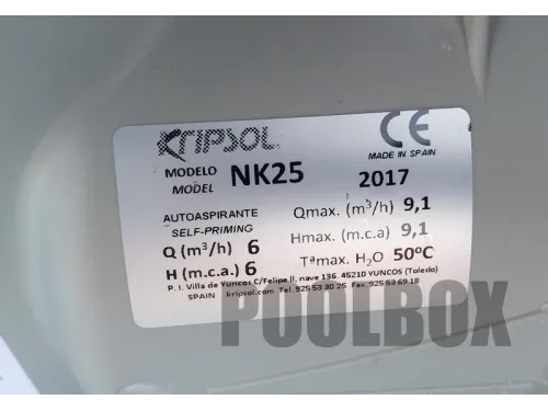 Насос (6 м3/ч, 0.34 кВт/ч, 220В) Kripsol Ninfa NK-25