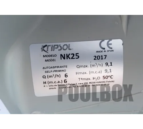 Насос (6 м3/ч, 0.34 кВт/ч, 220В) Kripsol Ninfa NK-25