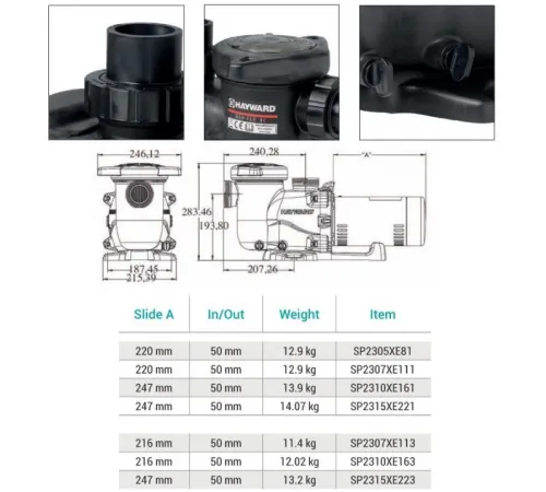 Насос (17 м3/ч, 0.95 кВт/ч, 380В) Hayward Max-Flo XL SP2315XE223