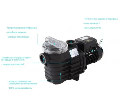 Насос (11.5 м3/ч, 0.75 кВт/ч, 220В) Hayward SP2507XE111 EP75