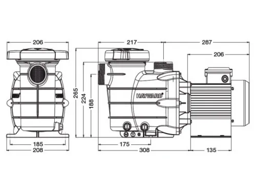 Насос (5.4 м3/ч, 0.38 кВт/ч, 220В) Hayward Powerline 81002
