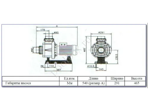 Насос (54 м3/ч, 2.76 кВт/ч, 380В) Kripsol Kapra KA-300 220В