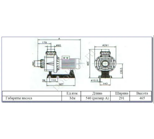 Насос (54 м3/ч, 2.76 кВт/ч, 380В) Kripsol Kapra KA-300 220В