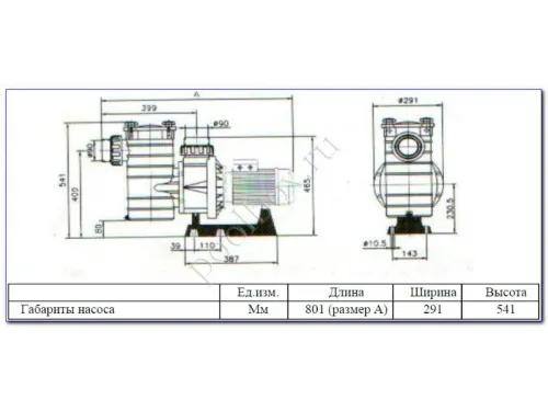 Насос (63 м3/ч, 3.26 кВт/ч, 380В) Kripsol Kapri KAP-350