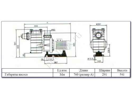 Насос (44 м3/ч, 2.3 кВт/ч, 380В) Kripsol Kapri KAP-250 T