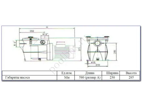 Насос (15 м3/ч, 1 кВт/ч, 220В) Kripsol KSE 100 M