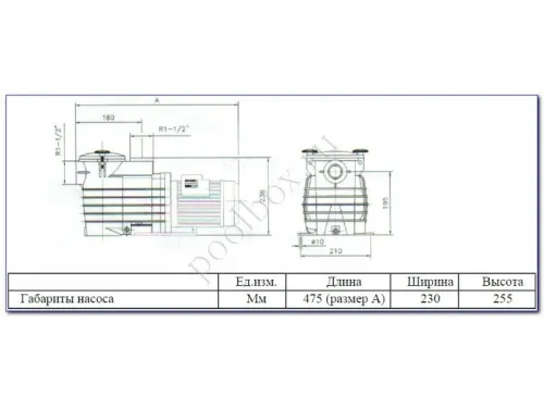 Насос (11.9 м3/ч, 0.55 кВт/ч, 220В) Kripsol Ondina ОK-71
