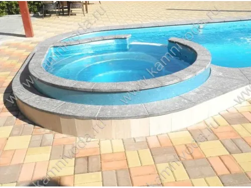 Натуральный бордюрный камень (H 20/30 мм.) (плоский, Г и П образный, рукохват, плитка) цвет на выбор