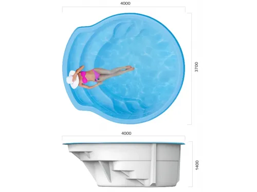 Композитный бассейн Ницца 4,00*3,70*1,40 м., Франмер