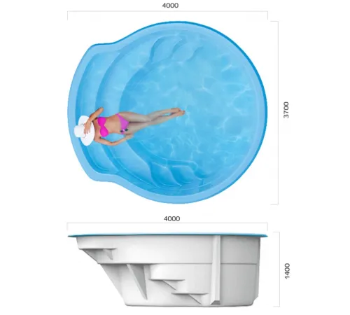 Композитный бассейн Ницца 4,00*3,70*1,40 м., Франмер