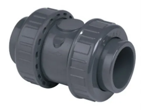 Обратный клапан д. 63 мм. пружинный разборный ПВХ Effast с муфтовым окончанием 