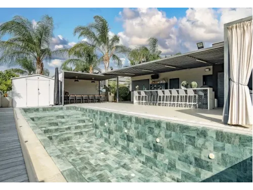 Пленка ПВХ (лайнер) (рулон 1,65*25 м.) HAOGENPLAST 3D STONE TILE 1,65 мм. Emirald