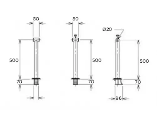 Опора анкерная штанги ролика из нерж. стали Flexinox (компл. 2 шт.)