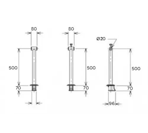 Опора анкерная штанги ролика из нерж. стали Flexinox (компл. 2 шт.)