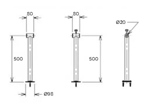 Опора фланцевая штанги ролика из нерж. стали Flexinox (компл. 2 шт.)
