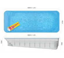 Композитный бассейн Орлеан 9,0*3,7*1,3-1,9 м., Франмер