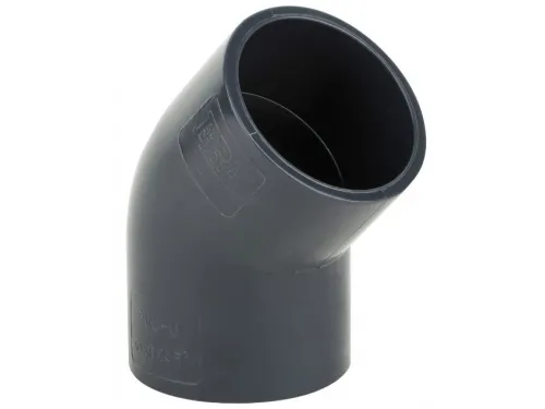 Отвод (угольник) д. 50 мм. клеевое ПВХ 45° Aquaviva