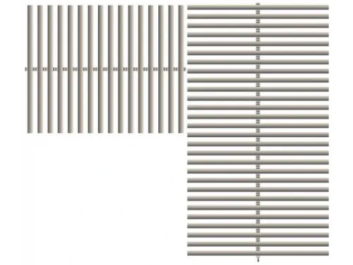 Переходной элемент 90 гр. для переливной решетки под плитку H 42 мм.