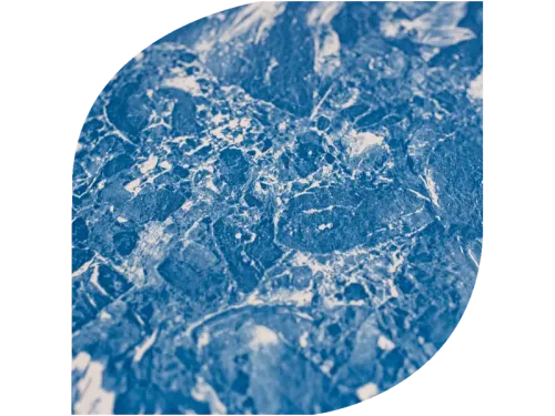 Пленка ПВХ (лайнер) (ш. 1,65 м. / 2,05 м.) Cefil Cyprus Darker 1,5 мм. голубой мрамор