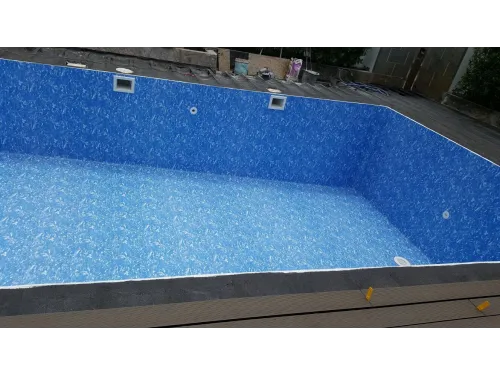 Пленка ПВХ (лайнер) (ш. 1,65 м. / 2,05 м.) Cefil Cyprus Darker 1,5 мм. голубой мрамор