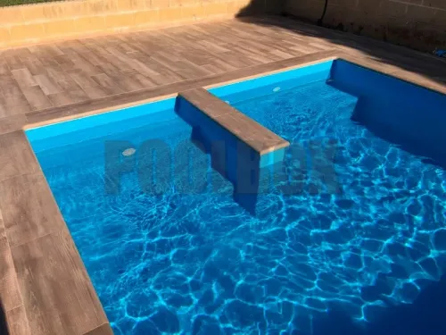 Пленка ПВХ (лайнер) (рулон 1,65*25 м.) Cefil Touch Reflection Urdike 1,5 мм. (голубой объемная текстура)