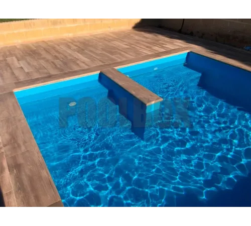 Пленка ПВХ (лайнер) (рулон 1,65*25 м.) Cefil Touch Reflection Urdike 1,5 мм. (голубой объемная текстура)