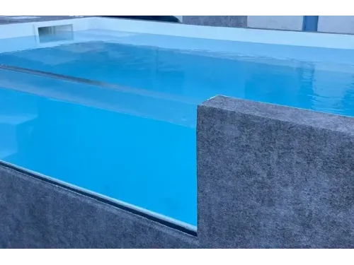 Пленка ПВХ (лайнер) (рулон 1,65*25 м.) Cefil Touch Onyx Manhattan 1,5 мм. (темно-серый камень объемная текстура)