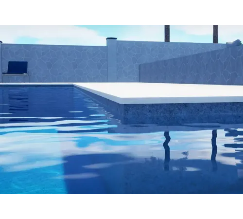 Пленка ПВХ (лайнер) (рулон 1,65*25 м.) CGT AQUASENSE Granit Blue 1,7 мм. (голубой мрамор, рельеф)